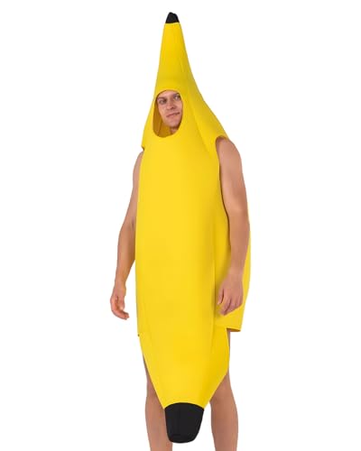 BPTRKOM Disfarce de banana (1 peça) - Capa de fruta 3D com rede de ventilação - Para festas de carnaval, Halloween e Natal - Toucado de folha de banana (versão para adultos)
