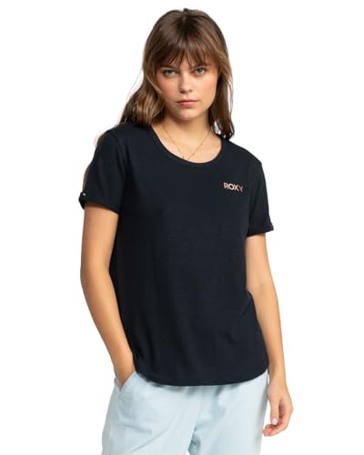 Roxy Short-Sleeved T-Shirt SATURDAZE SS TEE Young Womens Black XS