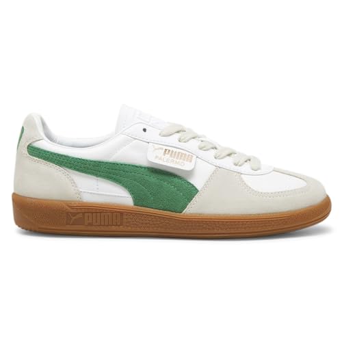 Men's Puma Palermo Leather Shoes - White/Vapor Grey/Archive Green
