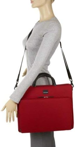 ACME Made Executive Slim Cargo (Chili Pepper Red) with Solid Italian Leather Handle, Notebook Medium Size Bag. A Great Corporate or Individual Gift for Any Occasion and Anyone