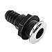 JT-HLM Boat Stainless Steel Trim Cover 1-1/4 Inch Straight Hose Pipe Elbow Bilge Pump Drain Thru Hull Fitting, Black