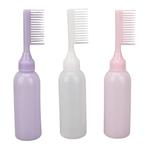 ZJchao Oil Applicator, Plastic Dye Dispensing 3 Pcs Root Comb Applicator for Shops and Beauty Salons