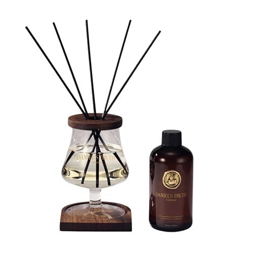 Daniel’s Truth Reed Diffuser, Blendique 1 Scent, 8.45 fl.oz. (250ml) – Luxury Oil Diffuser in Signature Curved Glass with Walnut Wood Coaster and Reeds, Made in USA