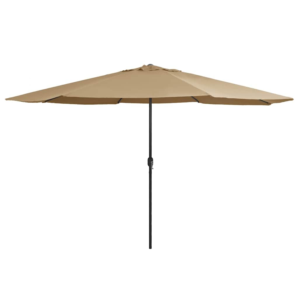 Parasol przeciwsłoneczny z metalowym masztem, kolor taupe, odporny na działanie promieni UV, wiatroszczelny, składany, balkonowy, tarasowy, z korbą, do ogrodu, na zewnątrz