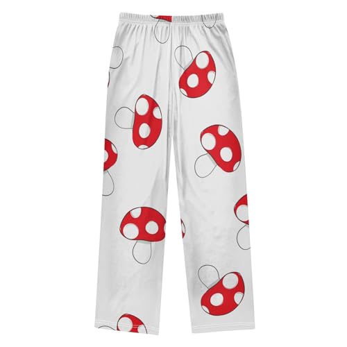 Red Mushroom Boys Pants Boys Athletic Pants Long Pant for Boywith Pockets Wide-Leg Size 6-14Y2