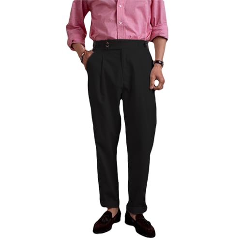 Men's Linen Pants Men Casual Slacks Business Trousers Stretch Loose Pants