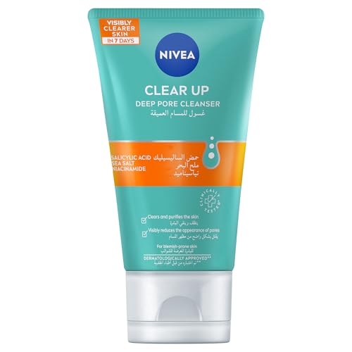 NIVEA Face Wash Deep Pore Cleanser Clear Up with Sea Salt Salicylic & niacinamide 150ml