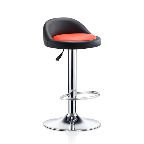 ROMOZ Taburete de Bar Regulable en Altura y Giratorio 360°, con Respaldo y cojín de Asiento, Taburete de Bar Fabricado en Metal y Cuero PU, para Barra de Cocina y Sala de Estar. Yellow