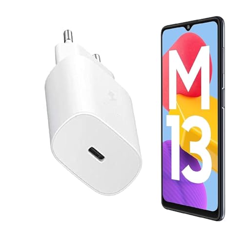 Image of Original Samsung M13 5G / M13 25W Super Fast Charger: Quick Charging Solution for Galaxy M13 5G / M13 (White)