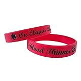 Gadow Jewelry 2 Taking Eliquis Blood Thinner Medical ID Alert Silicone Bracelets