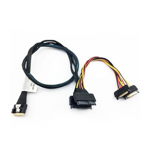 Cable SlimSAS 12G NVMe 0.8m SFF8654 a 2xSFF8639 U.2 miniatura 2