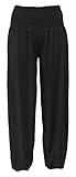 Universelle Freizeithose mit breitem Raffbund und weitem Schnitt. Ob als Umstandshose (Unterbauch-Gummi) oder als leichte Sport-,Yoga- oder Chillhose für zu Hause. Keine Hose ist so vielseitig, pflegeleicht und angenehm zu tragen.