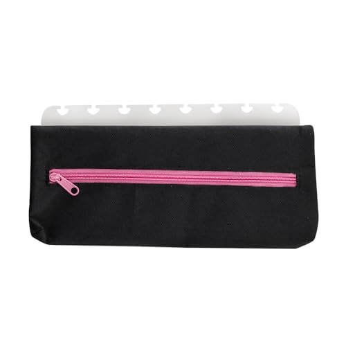 BRW Estojo Escolar Poliester 1 Ziper Furo Caderno Disco Preto