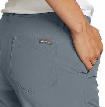 Eddie Bauer Capri Pants for Women with Side Zipper Cargo Pocket - Women's Hiking Pants with Belt Loop Grey