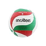 Molten V5M1500, Pallone Da Pallavolo Unisex Adulto, Bianco/Rosso/Verde/Nero, 5