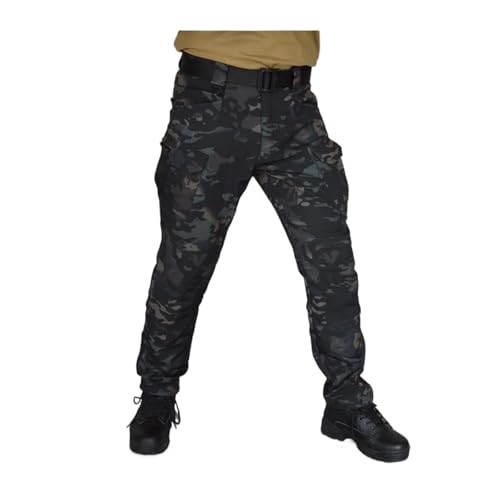 QAZWZG Pantalones cálidos Softshell for hombre, pantalones de trabajo impermeables for exteriores, resistentes al viento, carga gruesa resistente desgaste para Hombre(Color4,XL)