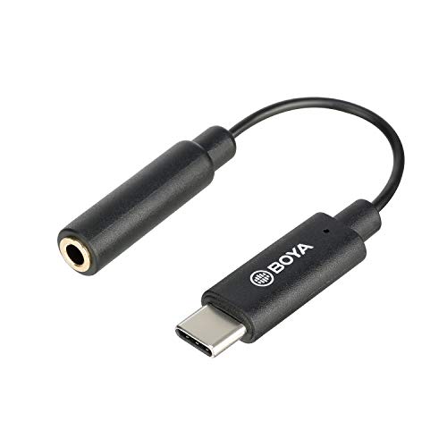 BOYA 3.5mm Famale to Type-C Male Adapter for DJI OSMO Action Camera, K7 Adaptador Micrófono Audio Adapter for DJI OSMO Action and Any 3.5mm Microphones by-MM1 by-WM4 UWMIC9 by-WM8 PRO