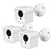 Deyard Upgraded Waterproof Wall Mount and Cover Case Wyze Cam 1080p HD Camera and iSmart Alarm Spot Camera Security Steady Indoor Outdoor Adjustable Action 360 Degrees Mount Cover Case (3 Pack White)