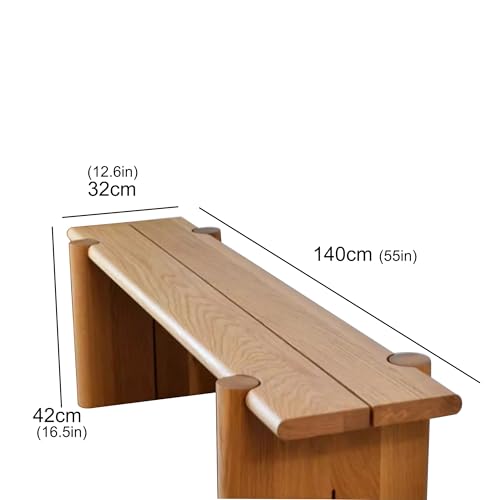 WXZXWXZX Banco de Madera Comedor Rustico Banqueta Dormitorio Banco Vestuario Banco Pie de Cama Otomana para Pasillo Salón Sala de Estar Entrada Recibidor(140cm/55in) - imagen 2