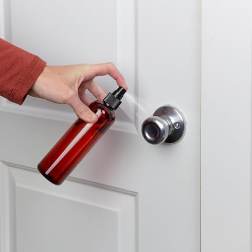 Cornucopia 8oz Amber Brown Plastic Spray Bottles with Fine Mist Atomizers (6-Pack); for DIY Home Cleaning, Aromatherapy, & Beauty Care3