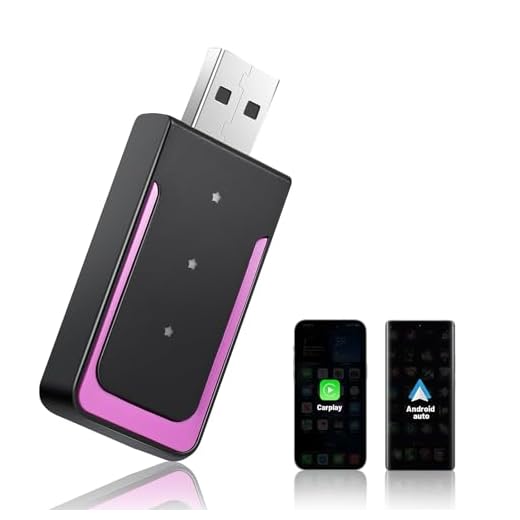 Weinsamkeit Adattatore Wireless 2 in 1 per Android Auto e CarPlay, Conversione da Cablato a Wireless, Dongle USB C/A, Supporta iOS 10+ e Android 12+, Connessione Stabile, Plug & Play