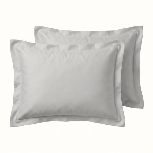 Image of Huesland Premium 100% Cotton Luxe Soft Touch 300 Thead Count Pillow Cover Set of 2 - Glacier Grey