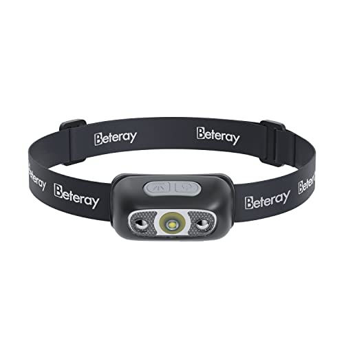 Rechargeable Headlamp For Adults With 300 Lumens Usb Rechargeable Head Lamp With Lightweight Design(0.08 Lb), Ipx4 Led Sensor Headlamps For Running Camping Reading With Long Run Time (Black & White) #TOP7