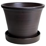 受皿付 植木鉢 陶器 ブーケ ブラウ�