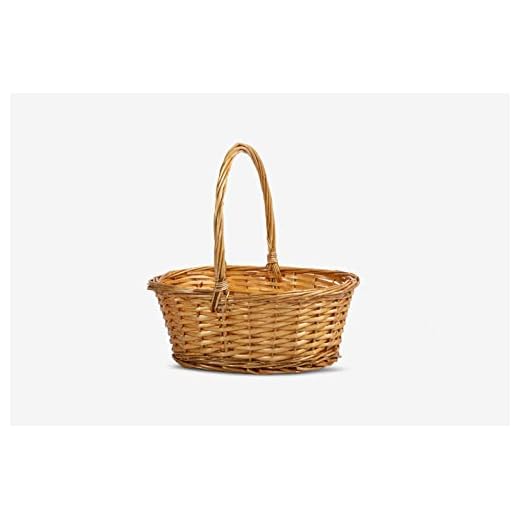 Wickerfield Hamper Baskets for Gifts Empty, Wicker Gift Basket with Handle, Dorothy Basket, Small Wicker Baskets for Flower Girl, Baby Hamper, Easter Egg (Orange)