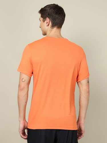 Image of TECHNOSPORT Men's Slim Fit Polyester Activewear Sports T-Shirt with Moisture-Wicking Comfort for Workout, Running & Gym