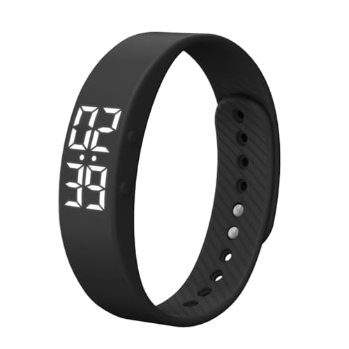 Orologio da polso da Bracciale Semplice Digitale Sportivo Regolabile Smartwatch Orologi per Cinturino LED Sveglia Elettronica uomo silicone nero