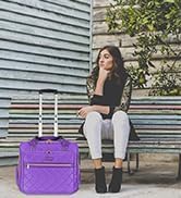 Ytonet Rolling Briefcase for Women, 17.3 Inch Large Rolling Laptop Bag with Wheels, Water Resistant Stylish Overnight Computer Bag for Work Travel College Business Wife Mom Teacher, Purple - Image 8