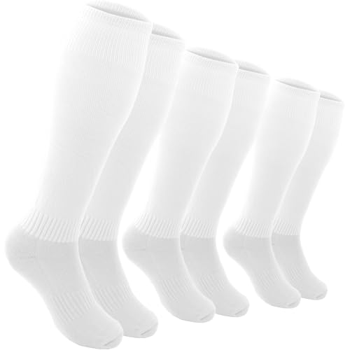3 Pairs Baseball Socks Softball Knee-High Athletic Socks Stretchy Compression Soccer Socks for Youth Men and Women