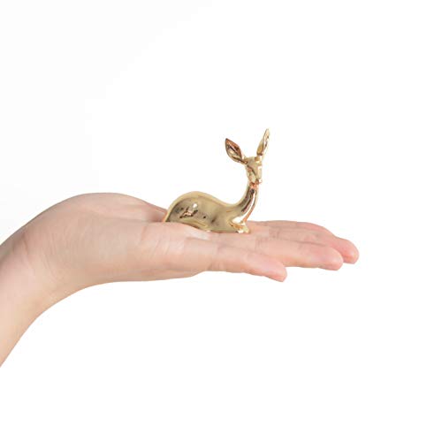 Ardax Golden Home Décor Deer Figurines,Small Animal Statue Handmade Sculpture Ornament (1 Pair) #TOP2