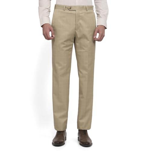 Image of Raymond Contemporary Fit Dark Fawn Trouser for Men