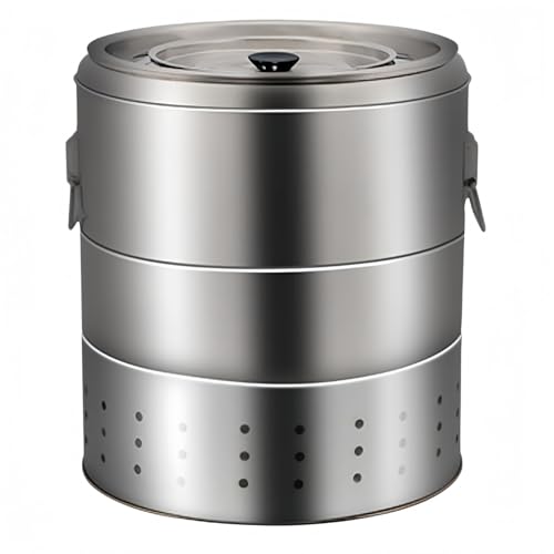 Barril de barbacoa de acero inoxidable, horno portátil sin humo de 360° con capacidad de 28 pinchos, 92 pinchos y 3 cajas de condimentos, para camping, patio trasero y reuniones familiares