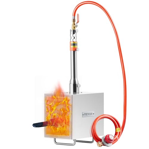 VEVOR Forja de Propano Portátil Forja de Herrero 1 Quemador Forja de Gas para Herrería 2600°F/1427°C Equipos de Forja de Gas de Acero Inoxidable Cuadrados Gran Capacidad para Forja de Metales