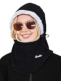 Koerye Pasamontañas Térmicos de Invierno Pasamontañas Esqui para Hombre Mujere Balaclava Gorro Forro Polar Multifuncional Prueba de Viento Cálido Forro Balaclava Sombrero Negro