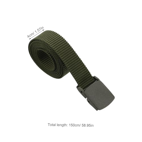PartyKindom 4pcs Adjustable Men Tactical Belt Webbing Nylon Canvas Quick-release Design Hiking Tool Belt for Outdoor Activities2