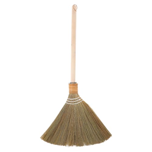 Brightfufu 竹ほうき 室内用 わら編みソフト掃除ほうき 家庭用 子供と一緒に使える 軽量で持ちやすい リビングやお部屋のほこり取りに最適