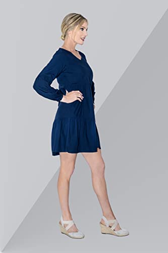 Image of V-Neck Dress with Lantern Sleeves by Miss Lavish London