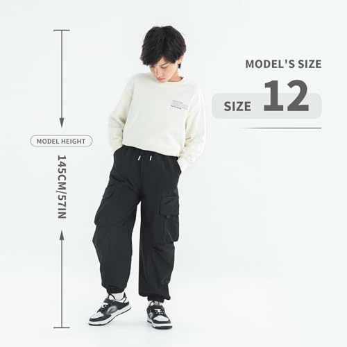 MINI PANDA Kid's Jogging Pants Boys' Quick-Dry Hiking Pants Teenage Cargo Pants,Medium Thickness3