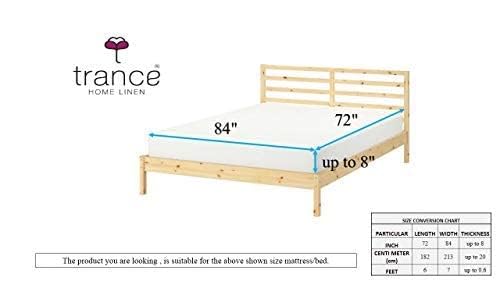 Image of Trance Cotton Feel Terry Ultra Soft Waterproof Mattress Protector | Breathable - Hypoallergenic Mattresses Cover (72x84 inch | 6x7 feet, Classic Blue - Pack of 1)