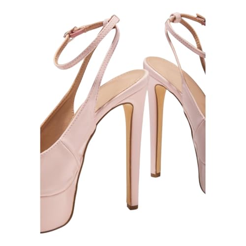 Women Platform Stiletto High Heels Sandals, Square Open Toe Ankle Strap Heeled Sandals for Party Dress Shoes3