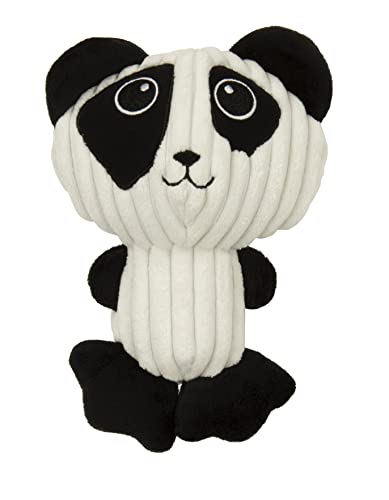 TrustyPup Strong N Silent Big Head Panda Silent Squeak Plush Dog Toy Chew Guard Technology - Black/White Medium