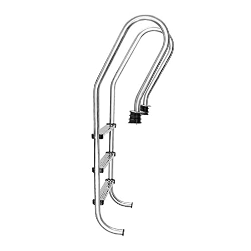 Baranda para piscina de acero inoxidable con 3 peldaños antideslizantes miniatura 3