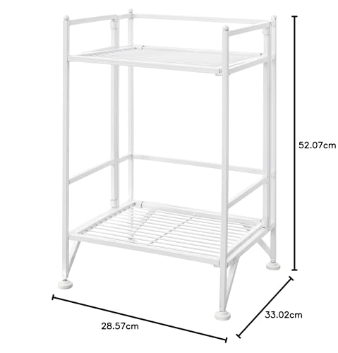 Image of Convenience Concepts Designs2Go X-Tra Storage 2-Tier Folding Metal Shelf, White