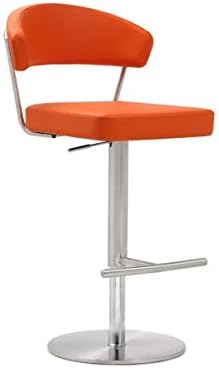 Matisse Zulu Adjustable Swivel Barstool Stainless Steel(Orange)