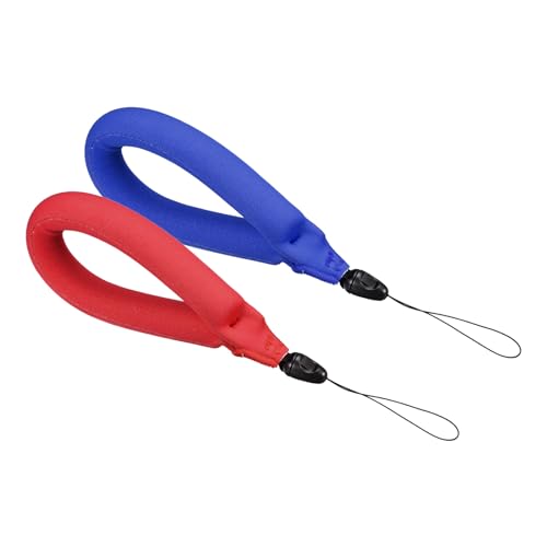 PATIKIL Floating Wrist Straps, 2Pcs Neoprene Waterproof Lightweight 250g Buoyancy Wristband Strap for Underwater Camera Swimming Snorkeling, Red, Blue