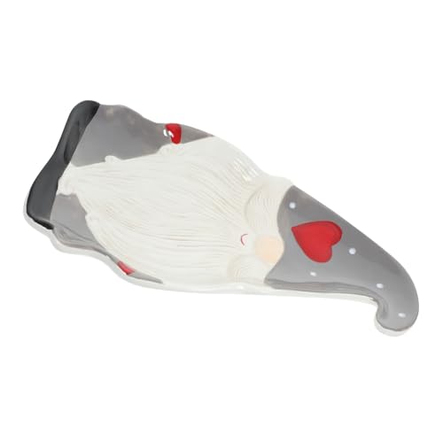 Luxshiny 1 PC Santa Claus Ceramic Food Serving Plate Festive Christmas Dish for Home Restaurant High Temperature Fired Easy to Clean Holiday Decor